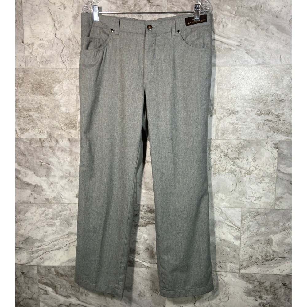 Bullock & Jones Men's Super 120s Wool Trousers Gray Dress Pants Sz 34R